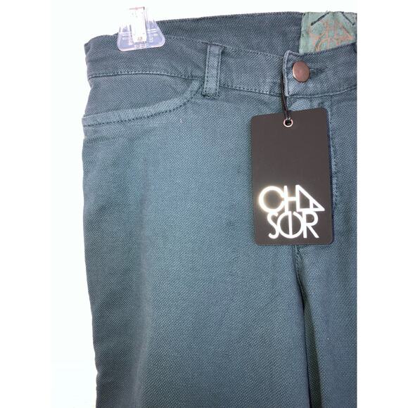 Chaser Canvas Utility Frayed Hem Lace-up Detail BluePants - M - Picture 3 of 7